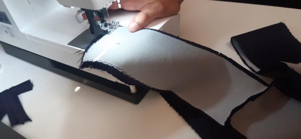 Confection de la bande de taille.